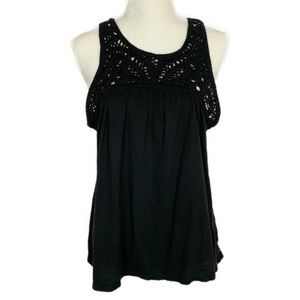 LOFT Black Sleeveless Knitted Top Large